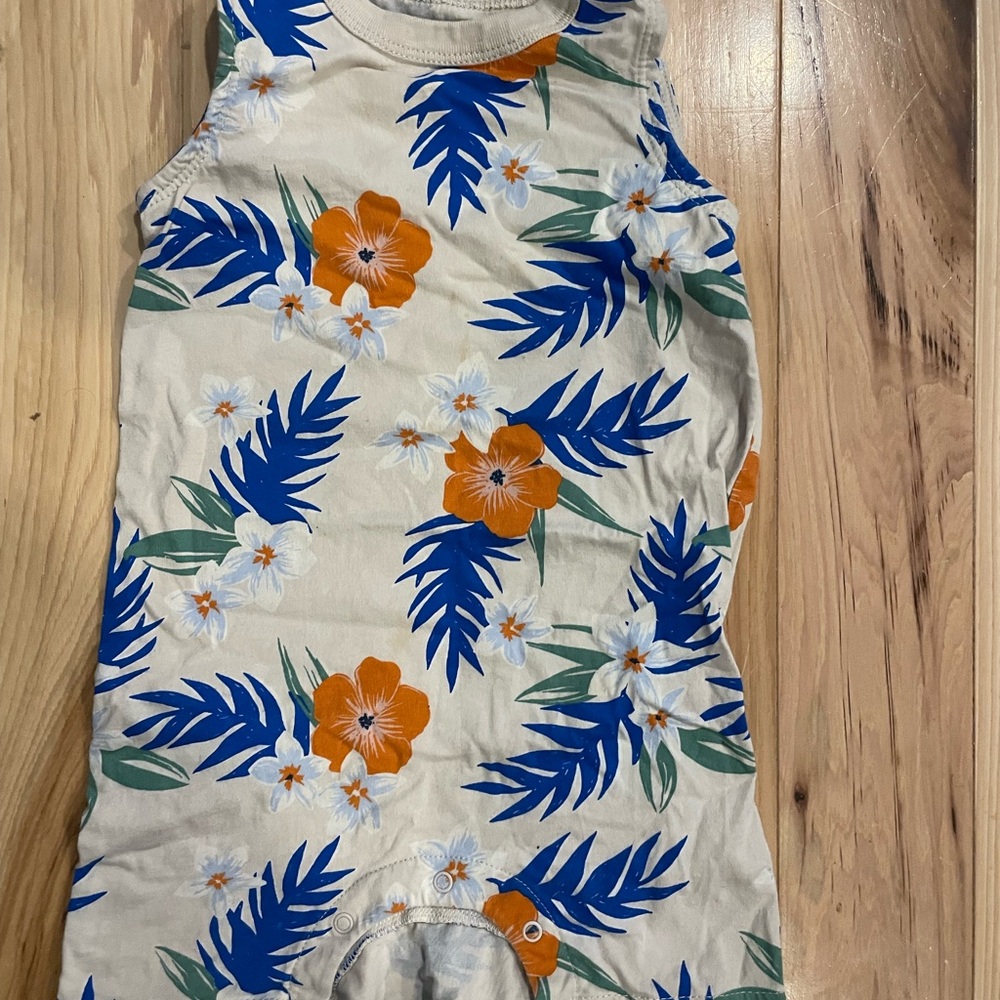 Tea Collection Floral Sleeveless Baby Romper